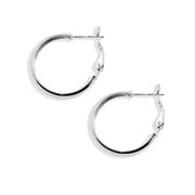 Sterling Silver Polished 4x30mm Round Clutchless Small Hoop Earrings