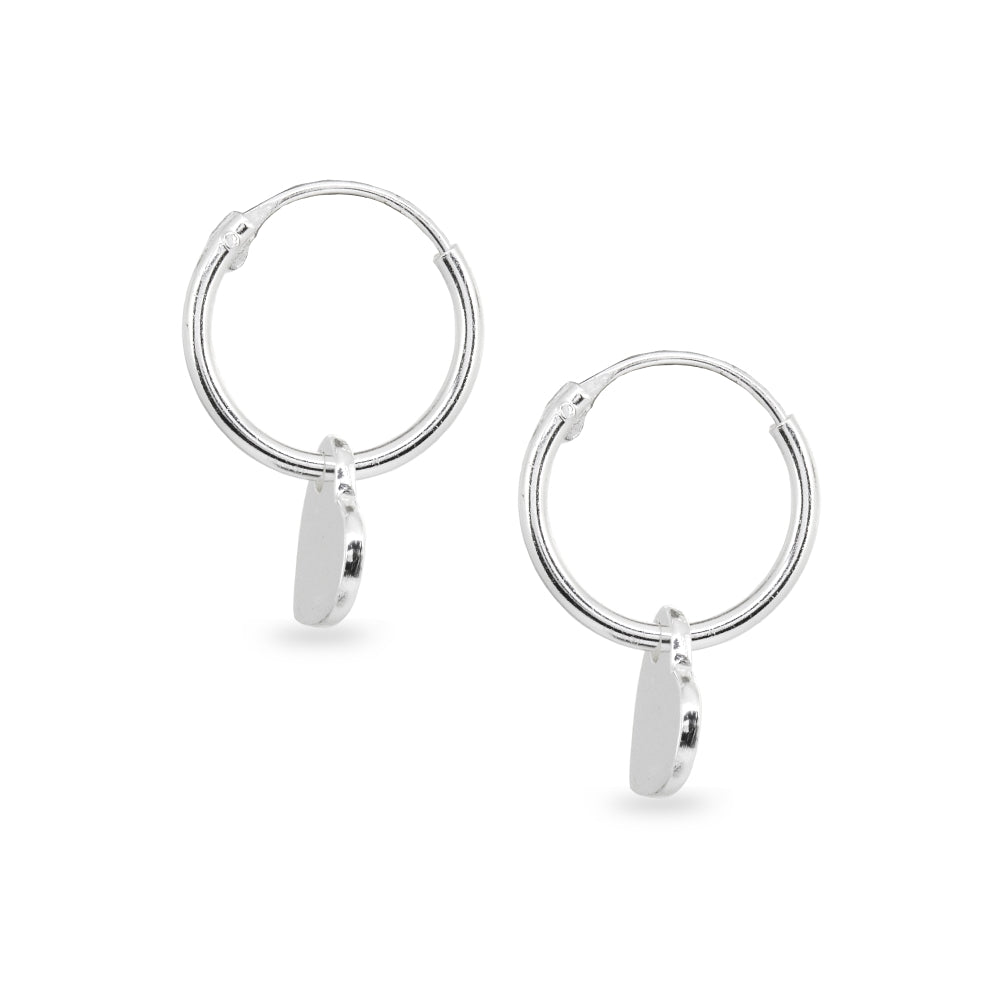 Sterling Silver Polished Heart Dainty Endless Small Hoop Earrings-2