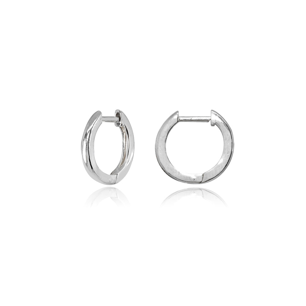 Sterling Silver 2x12mm Polished Simple Dainty Small Hoop Earrings