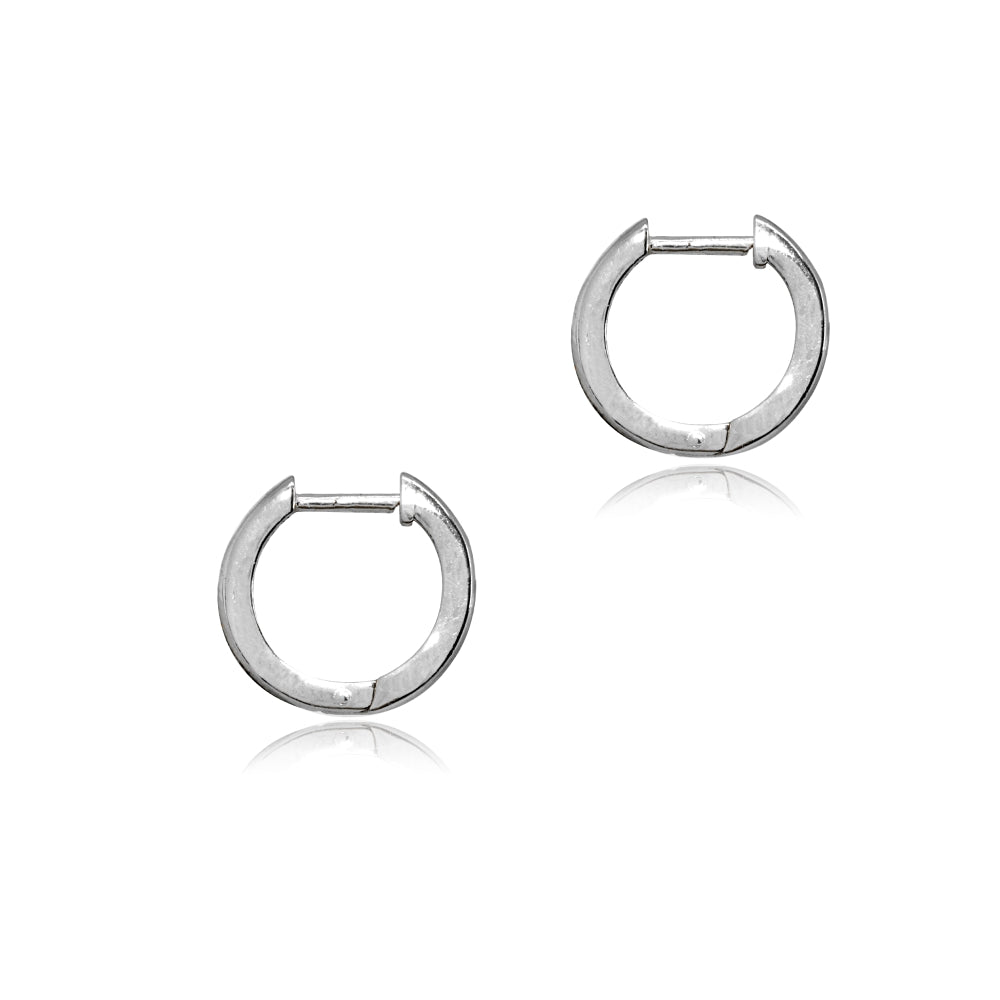 Sterling Silver 2x12mm Polished Simple Dainty Small Hoop Earrings-2