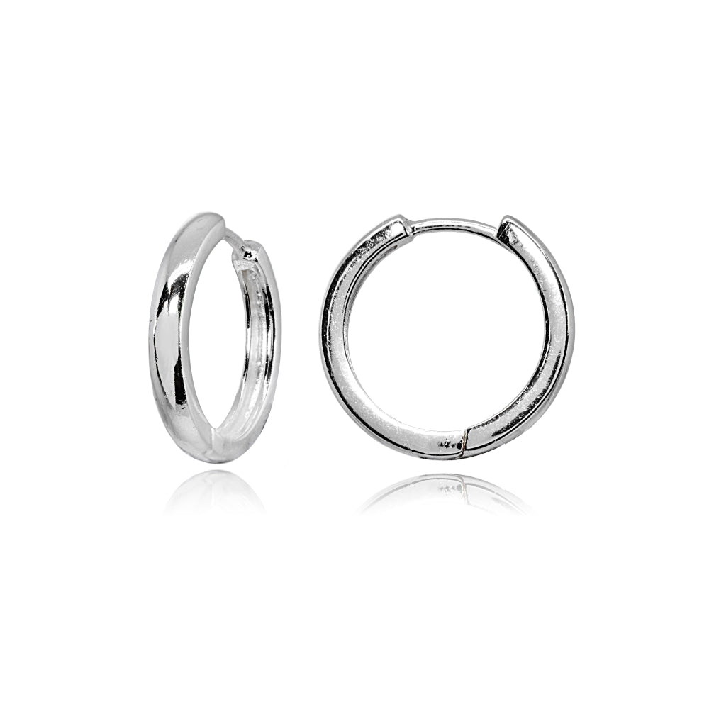 Sterling Silver 2x16mm Polished Simple Dainty Small Hoop Earrings