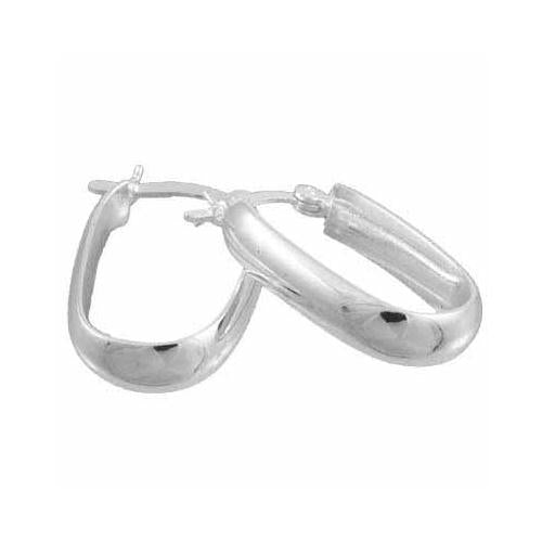 Sterling Silver Oval Hoop Earrings