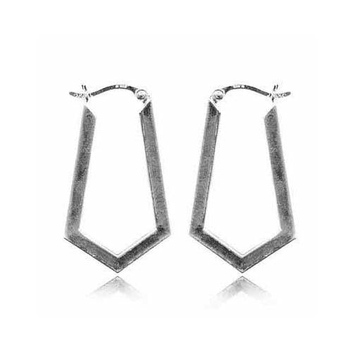 Sterling Silver Funky Geometric Hoop Earrings