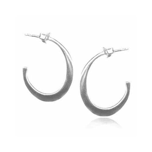Sterling Silver Oval Hoop Earrings