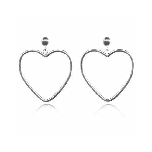 Sterling Silver Heart Hoop Earrings