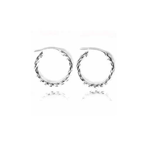 Sterling Silver Twist Hoop Earrings