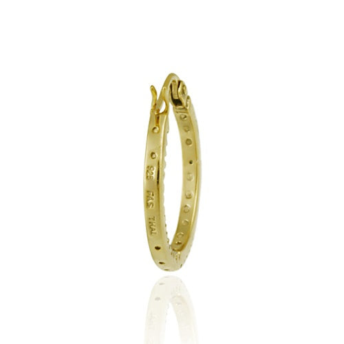 Yellow Sterling Silver Round Inside Out Diamond Accent 17mm Hoop Earrings, JK-I3-2