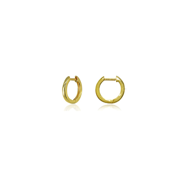 Yellow Gold Flashed Sterling Silver 2x10mm Polished Simple Dainty Small Hoop Earrings