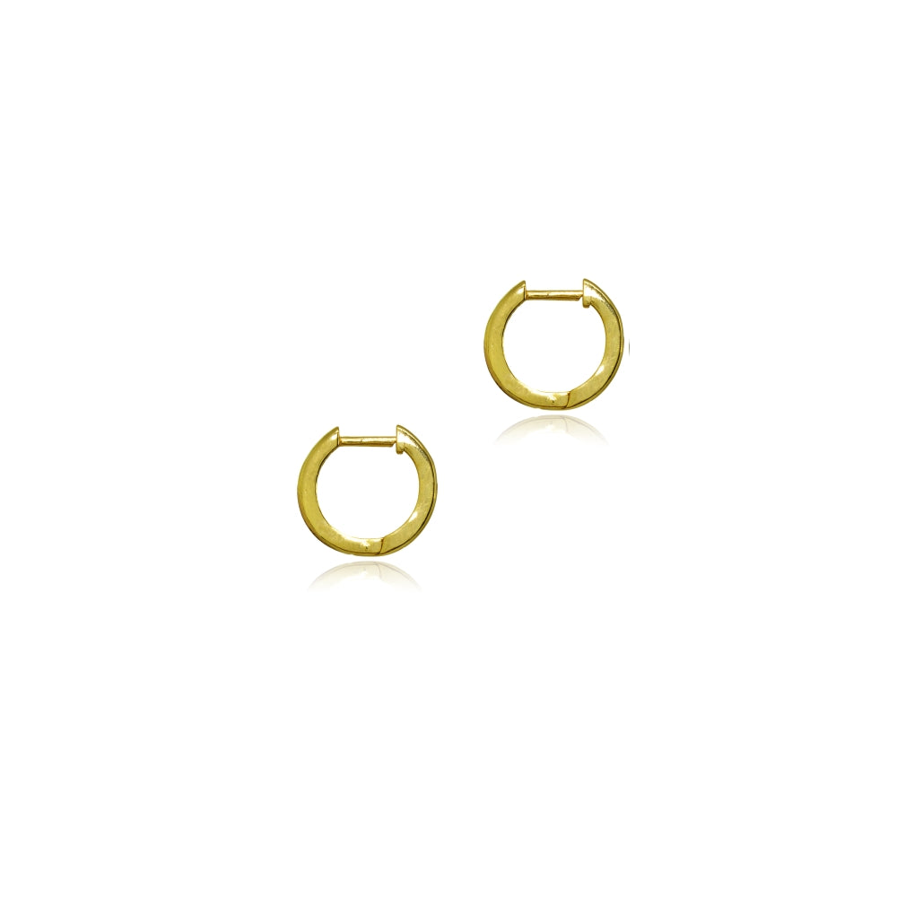 Yellow Gold Flashed Sterling Silver 2x10mm Polished Simple Dainty Small Hoop Earrings-2