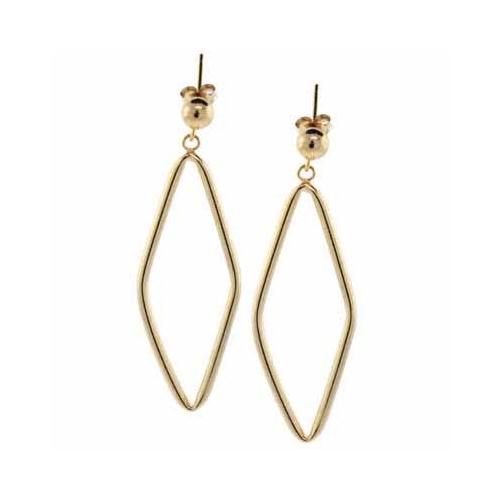 18K Gold over Sterling Silver Geometric Diamond Shaped Earrings
