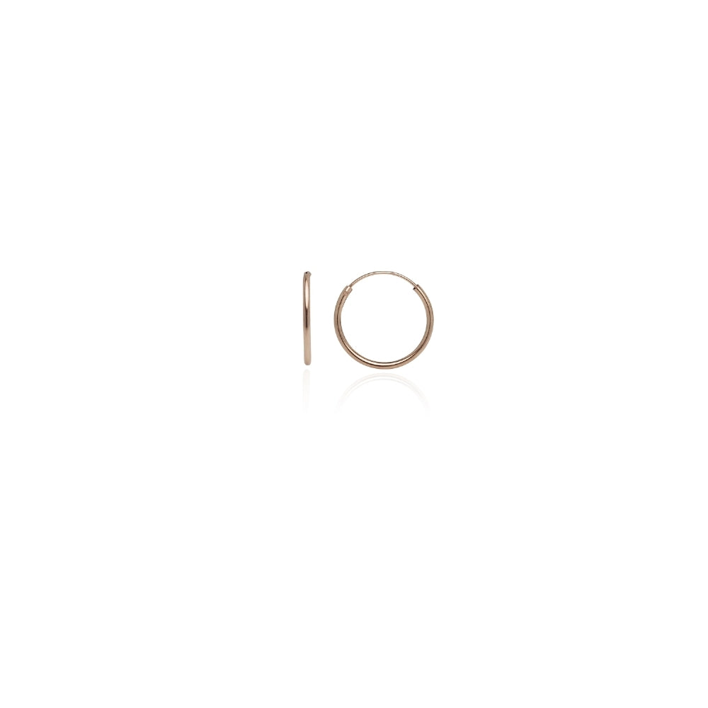 Rose Gold Tone over Sterling Silver Endless Hoop Earrings, 10mm