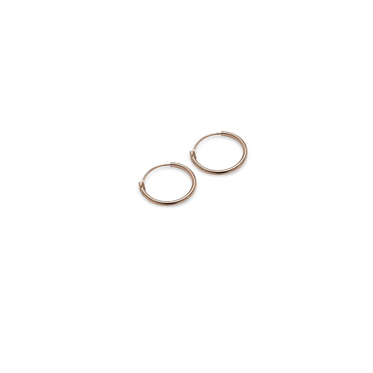 Rose Gold Tone over Sterling Silver Endless Hoop Earrings, 10mm