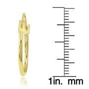 14K Gold 1.3x20mm Round Tube Hoop Earrings, 3/4" Diameter