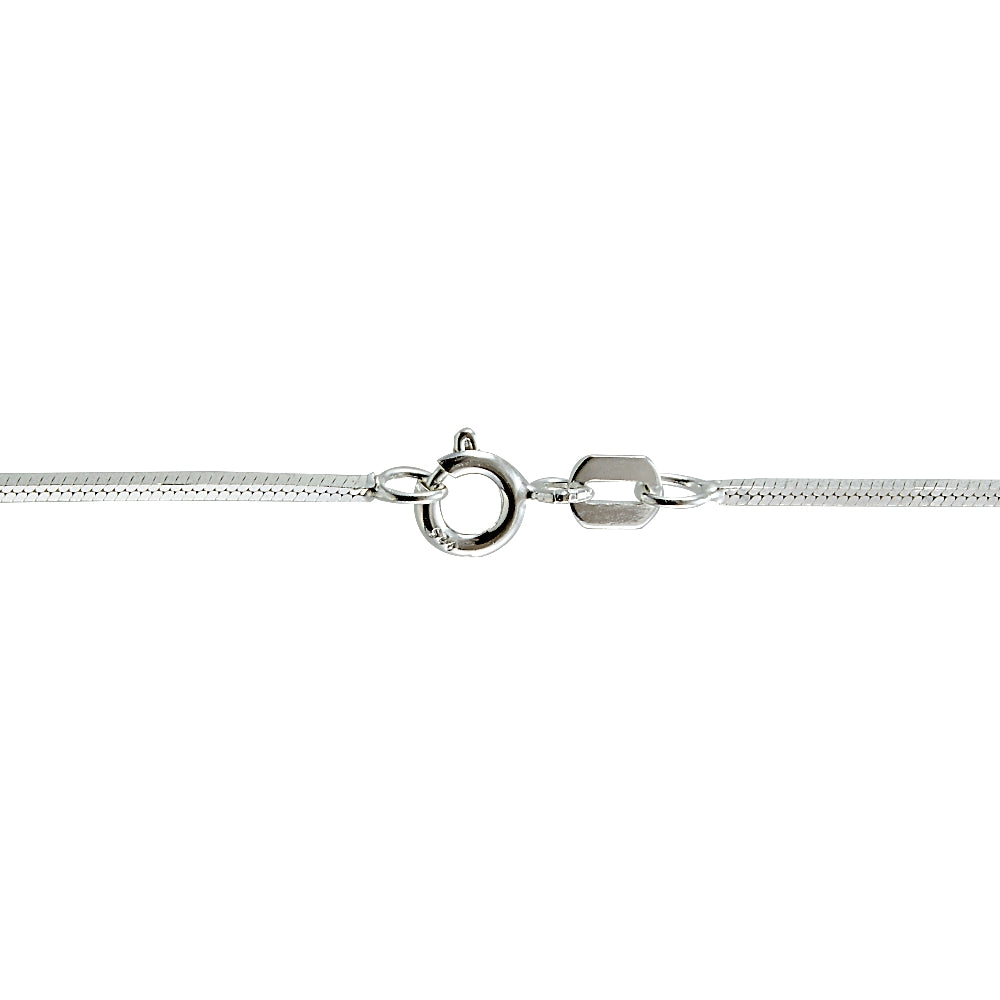 Sterling Silver Italian 1mm Square Snake Chain Necklace for Pendants 24-Inches-2