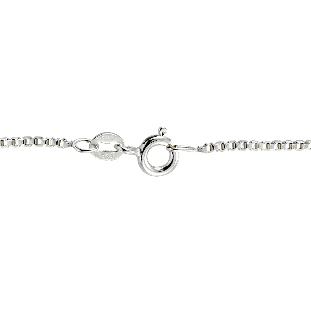 Sterling Silver Italian 1.45mm Box Chain Necklace 24 Inches-2