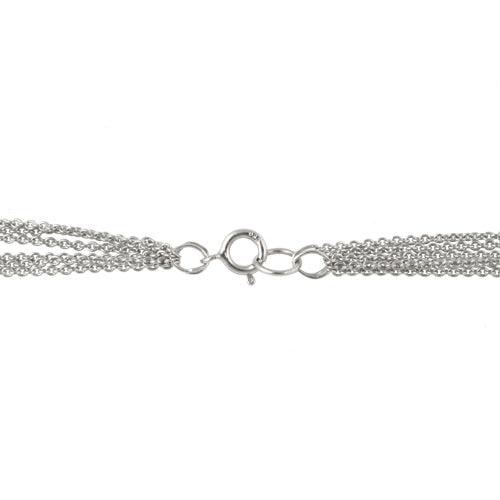 Sterling Silver Diamond Accent Six Strand Floating Heart Necklace-3
