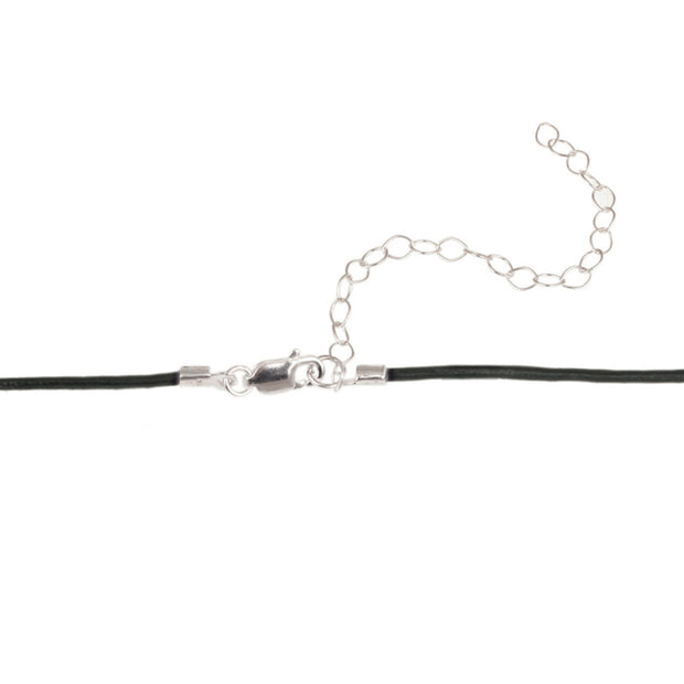 Sterling Silver Freshwater Cultured White & Peacock Pearl on Leather Beaded Necklace