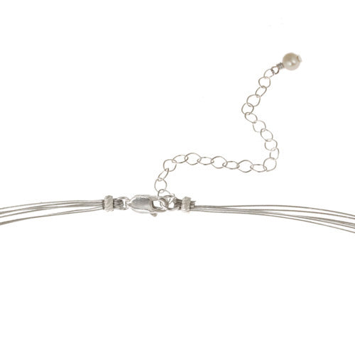 Sterling Silver Freshwater Cultured Gray Pearls & Beads 3-Row Graduating Necklace-2
