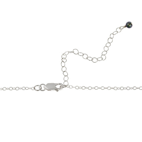 Sterling Silver Freshwater Cultured Peacock Pearl Dangle Necklace-2
