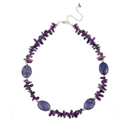 Sterling Silver Amethyst Chips Fashion Necklace