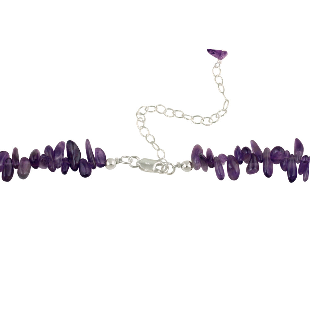 Sterling Silver Amethyst Chips Fashion Necklace-2