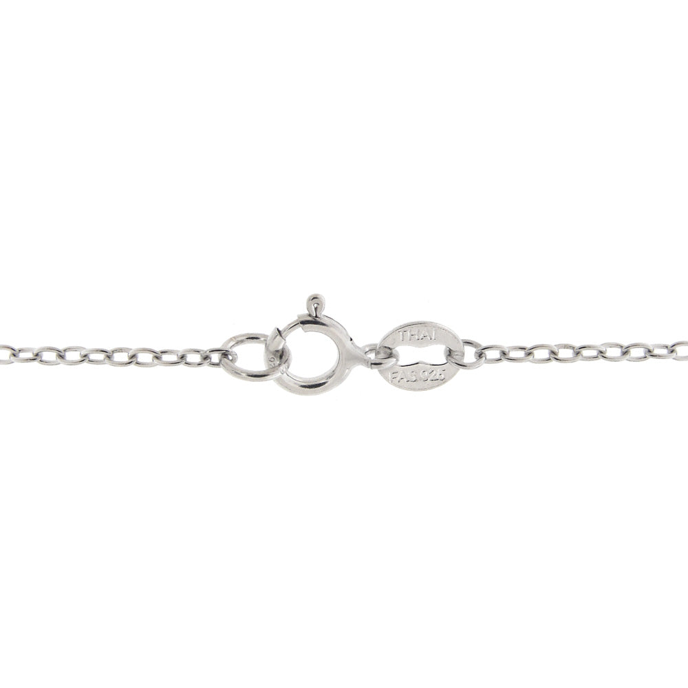 Sterling Silver CZ Round Station Necklace, 18-inch-2