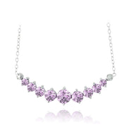 Sterling Silver 1.55ct Amethyst & Diamond Accent Frontal Journey Necklace