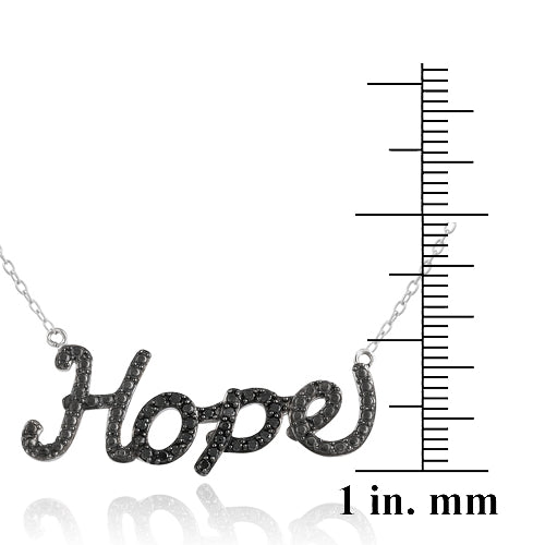 Sterling Silver 1/4ct Black Diamond "Hope" Necklace-3