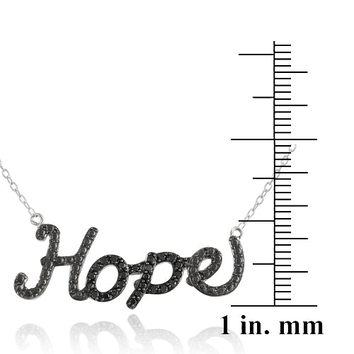 Sterling Silver 1/4ct Black Diamond "Hope" Necklace