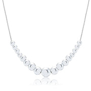 Sterling Silver Graduated Polished Bead Necklace