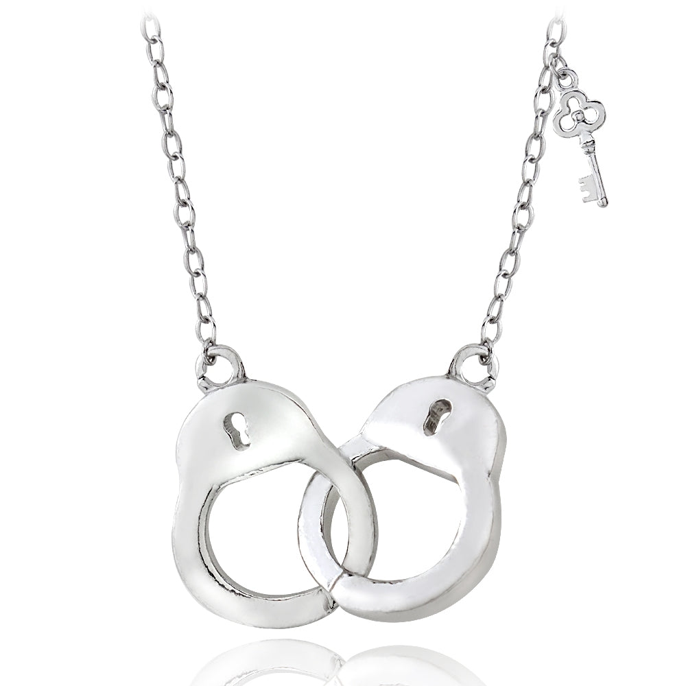 Sterling Silver Polished Handcuff Necklace