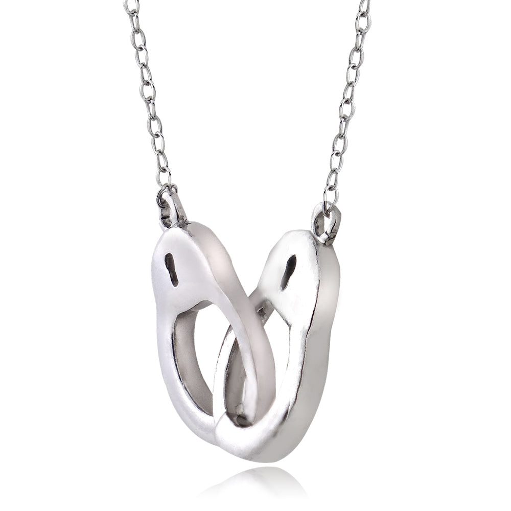 Sterling Silver Polished Handcuff Necklace-2