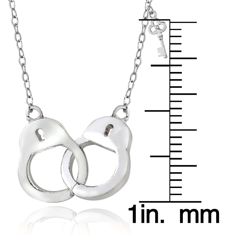 Sterling Silver Polished Handcuff Necklace-3