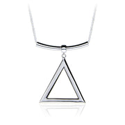 Sterling Silver Triangle and Bar Adjustable Necklace 24 Inches