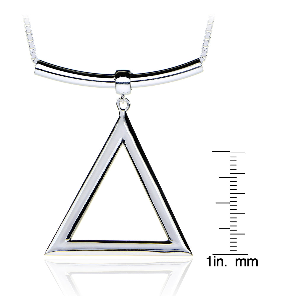Sterling Silver Triangle and Bar Adjustable Necklace 24 Inches-3