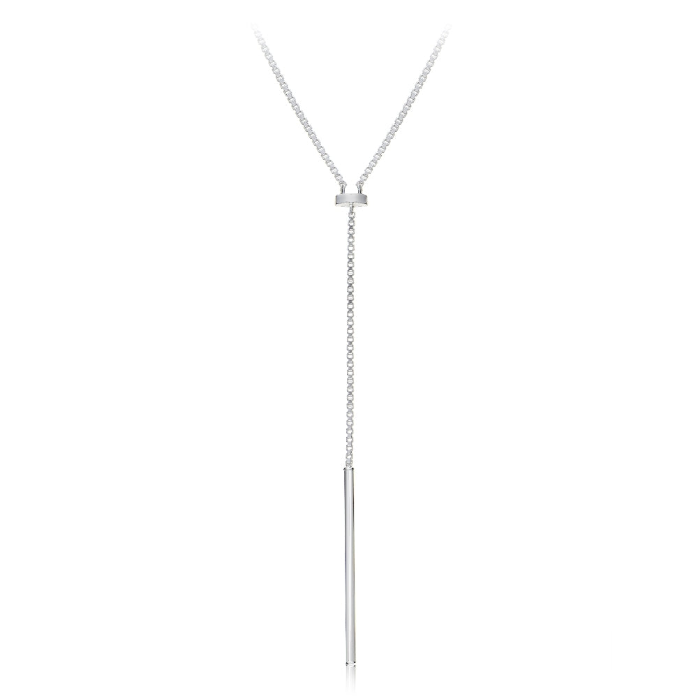 Sterling Silver Y Shape Adjustable Necklace 30 Inches