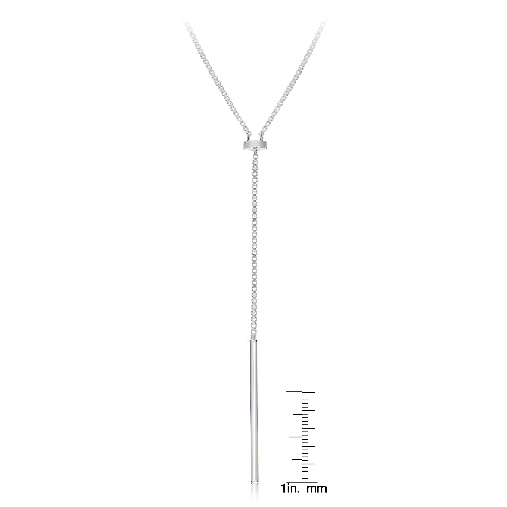 Sterling Silver Y Shape Adjustable Necklace 30 Inches SilverSpeck