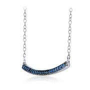 Sterling Silver Nano Created Turquoise Bar Necklace