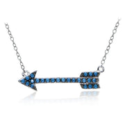 Sterling Silver Nano Created Turquoise Arrow Necklace