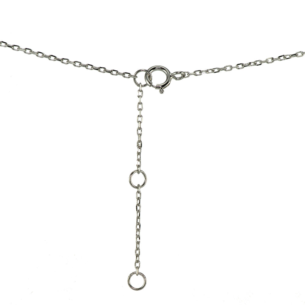 Sterling Silver Cubic Zirconia Circle Choker Necklace-2