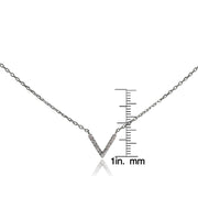 Sterling Silver Cubic Zirconia "V" Choker Necklace
