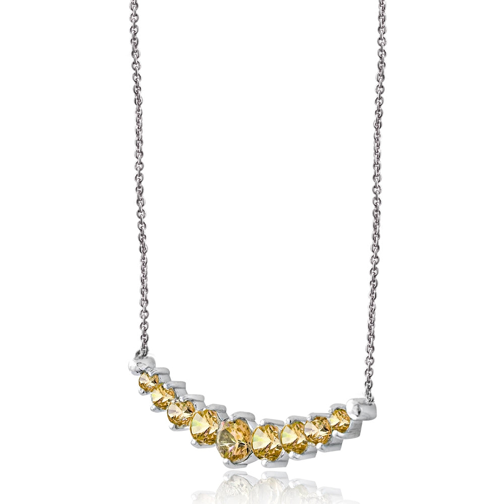 Sterling Silver Citrine Graduated Necklace-2