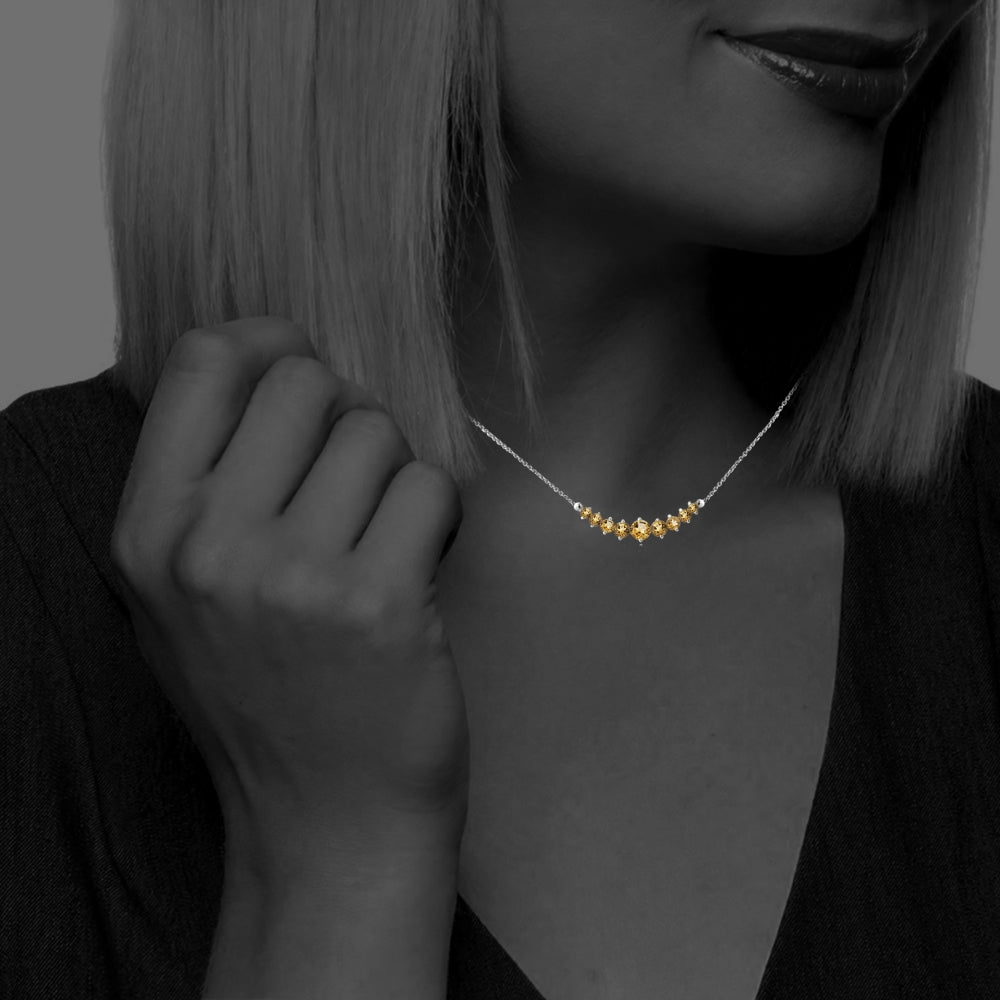 Sterling Silver Citrine Graduated Necklace-4