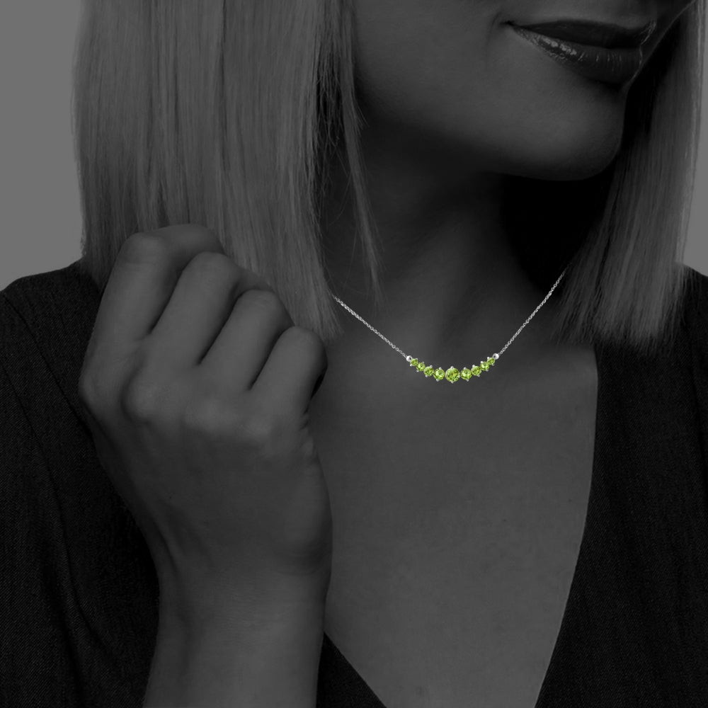 Sterling Silver Peridot Necklace-4