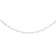 Sterling Silver 3.5mm Intertwining Hearts Link Chain Necklace, 18 Inches