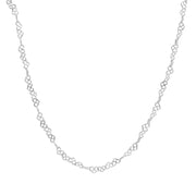 Sterling Silver 3.5mm Intertwining Hearts Link Chain Necklace, 20 Inches