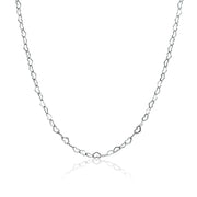 Sterling Silver Heart Link Chain Choker Necklace