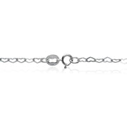 Sterling Silver Heart Link Chain Necklace, 20 Inches