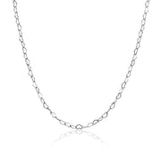 Sterling Silver Heart Link Chain Necklace, 24 Inches