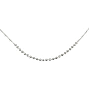 Sterling Silver Faceted Beads Italian Chain Choker Necklace